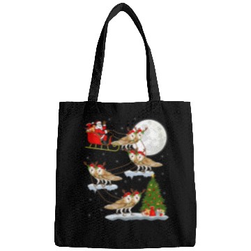 Discover Owl Pet Funny xmass Lighting Tree Santa Riding Barn Owl Christmas Bags