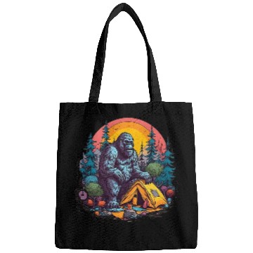 Discover Cryptid Camping Retro Style Outdoors Cryptozoology Bags