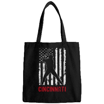 Discover Cincinnati Ohio American Flag Baseball Weathered Bags