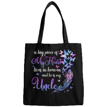 Discover My Uncle Lives In Heaven Memorial Quotes Niece Nephew Bags