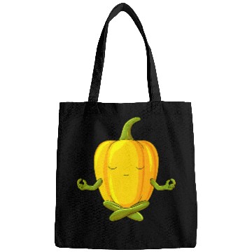 Discover Lacrosse Gift Funny Yoga Vegetable Meditating Bell Pepper Bags