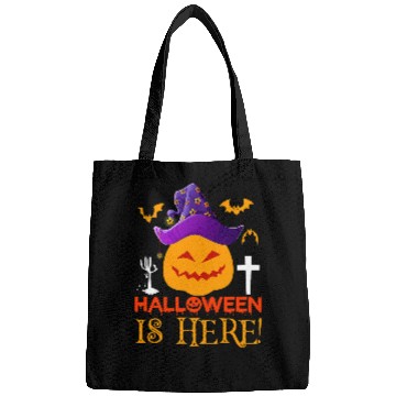 Discover Halloween Is Here Orange Pumpkin With Purple Pirate Hat Bags
