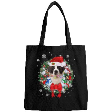 Discover Dog Saint Bernard Christmas Wreath Decoration xmass Pajamas Bags