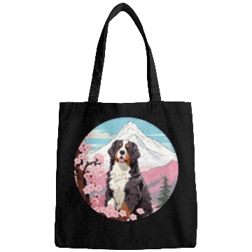 Discover Bernese Mountain Dog Mount Fuji Funny Japan Bags