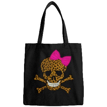Discover Chic Leopard Print Pirate Skull And Crossbones Pink Bow Bags