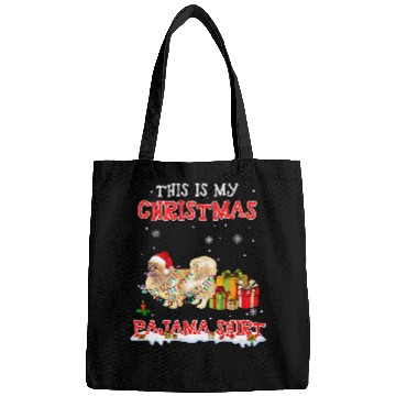 Discover Cute Tibetan Spaniel On Snow   Christmas Pajama Bags