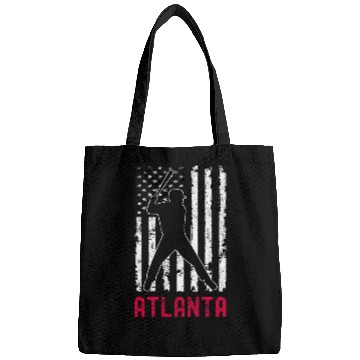 Discover Atlanta American Flag Baseball Weathered Bags