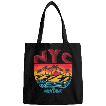 Discover Surf Life Retro Montauk Beach Long Island Palm trees Ocean Surfing Bags