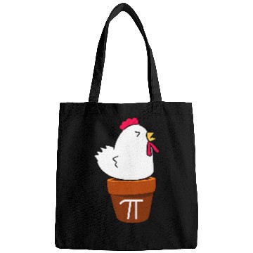 Discover Cute Chicken Pot Pie Funny Math Pun Pi Symbol Bags