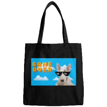 Discover 8Bit Game Over Bull Terrier Bags