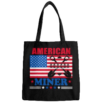 Discover American Coal Miner Patriotic USA Flag Underground Mining Bags