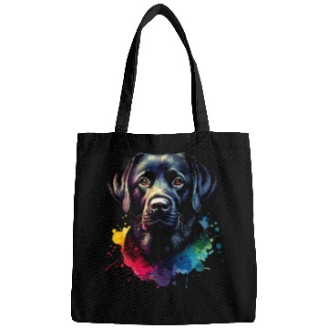 Discover Black Lab Labrador Retriever Dog Artwork Bags
