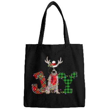 Discover Joy Christmas Lights English Springer Spaniel Dog Santa Hat Bags