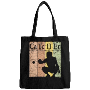 Discover Baseball Periodic Table Elements Nerd Baseball Catcher Retro 3 Bags