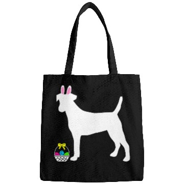Discover Fox Terrier Easter Bunny Dog Silhouette Bags