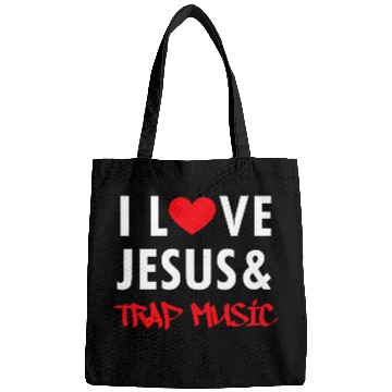 Discover I love Jesus and trap music Bags