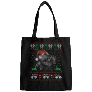 Discover Black Lab Labrador Christmas Santa Hat Ugly Christmas Bags