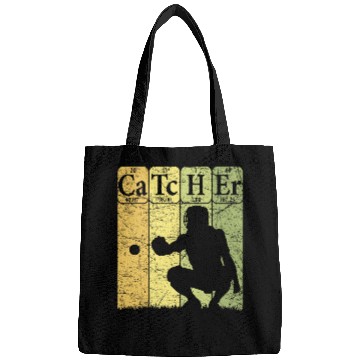 Discover Baseball Periodic Table Elements Nerd Baseball Catcher Retro 2 Bags