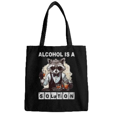 Discover Chemistry Raccoon drinking Cocktail Periodic Table Vintage Bags