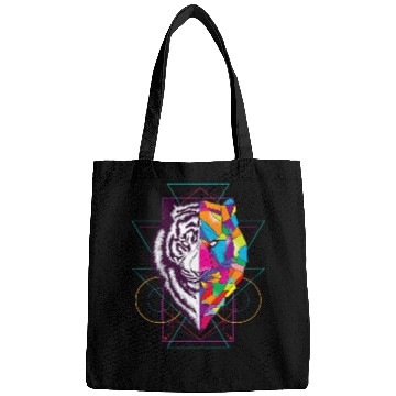 Discover Geometric Tiger Face Black And White And Color Art Gift Bags