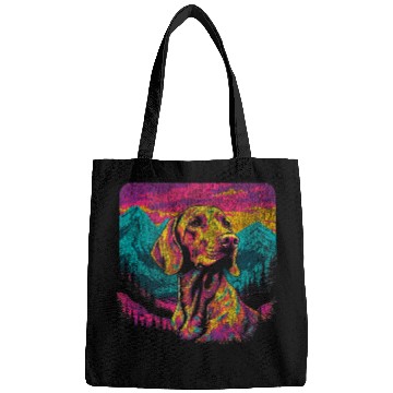 Discover Colorful German Shorthaired Pointer 80s Retro Style Bags
