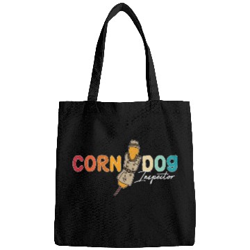 Discover Retro Corndog Inspector Hot Dog Sausage Food Corn Dog Lover Bags