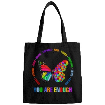 Discover Colorful You Are Enough Daisy Butterfly Bags
