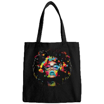Discover Black Afro Queen Colorful Melanin Art Unapologetically Dope Bags