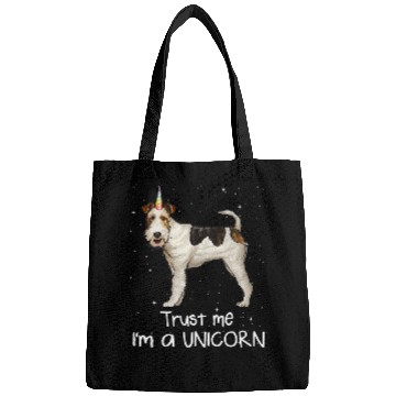 Discover Funny Wire Fox Terrier Trust Me Im A Unicorns Dog Bags