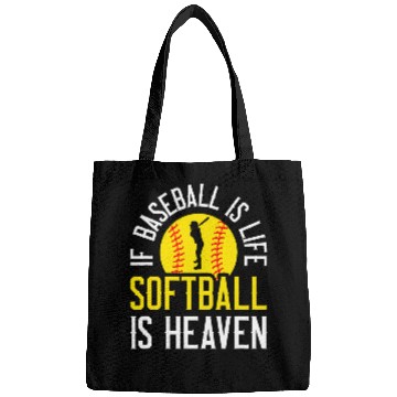 Discover If Baseball Is Life Softball Is Heaven Bags