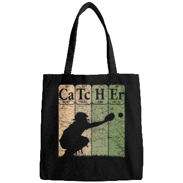 Discover Baseball Periodic Table Elements Nerd Baseball Catcher Retro Bags