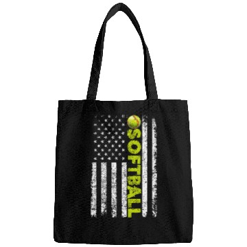 Discover Distressed SoftBall Team American Flag Bags