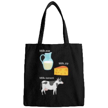 Discover Cow Lover Milk Cheese Cow Computer Nerd Geek Coder Funny Design Bags
