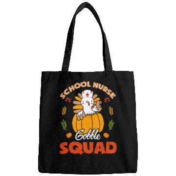 Discover School nurses Gobble Squad Turkey RN Thanksgiving Matching Bags