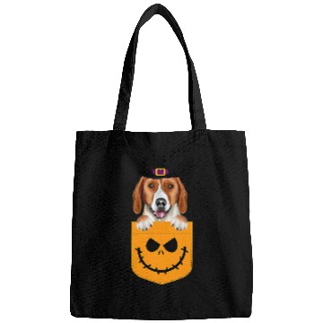 Discover Halloween Pocket American Foxhound Scary Jack O Lantern Bags