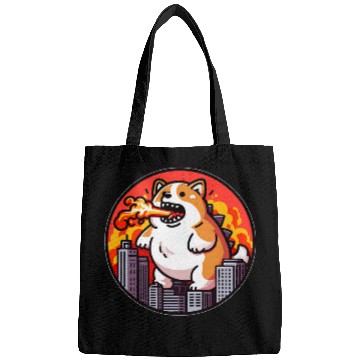 Discover Corgizilla Destroys Tokyo Corgi and Kaiju Fans Bags