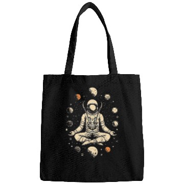 Discover Astronaut Yoga Pose Planet Space Meditation Spaceman Bags