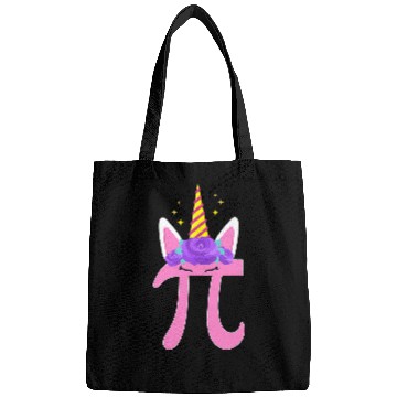 Discover Womens Cute Unicorns Face Pi Day Math Geek Bags