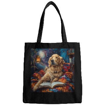 Discover Golden Retriever Dog Reading Book 1 Bags