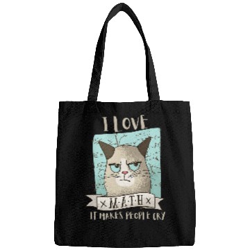 Discover Funny Cat I Love Math It Makes People Cry Teacher Nerd Bags