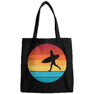 Discover Surf Life Retro vintages surfing hobby funny Bags