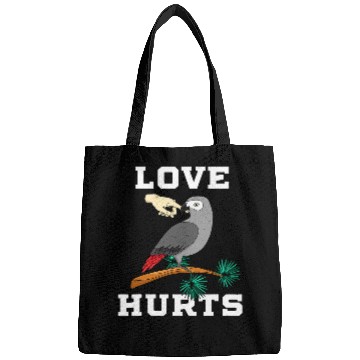 Discover Love Hurts African Grey Parrot Biting Gift Idea Bags