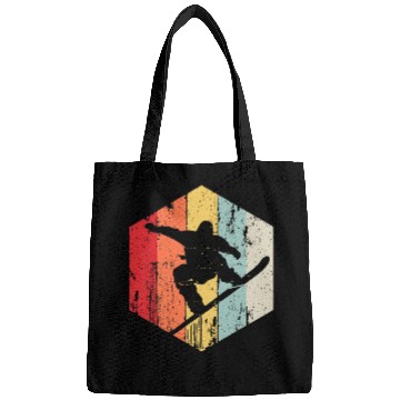 Discover Skiing Ski Snowboarding retro style snowboarder Bags