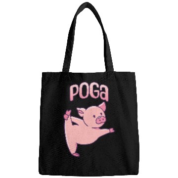 Discover Pig Yoga aka Poga funny design Bags