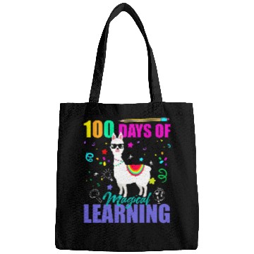 Discover 100 Days Of Magical Learning Llama Funny Teacher Student Bags