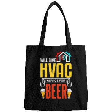 Discover HVAC Tech Funny Beer Lover Joke HVAC Mechanic Bags