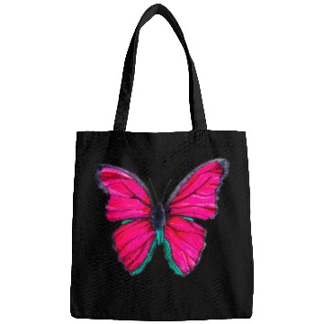 Discover Pink Watercolor Butterfly Illustration Bags