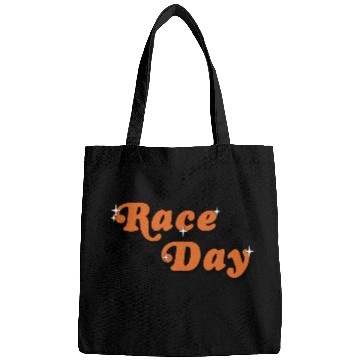 Discover Race Day Checkered Flag Racing Driver Cheer Mama Bags