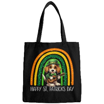 Discover Banjo Player Beagle Dog Shamrock Rainbow St Patricks Day Bags