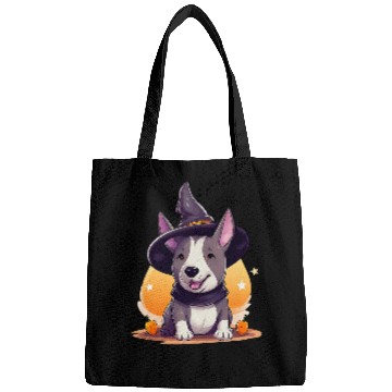 Discover Bull terrier halloween dog witch Bags